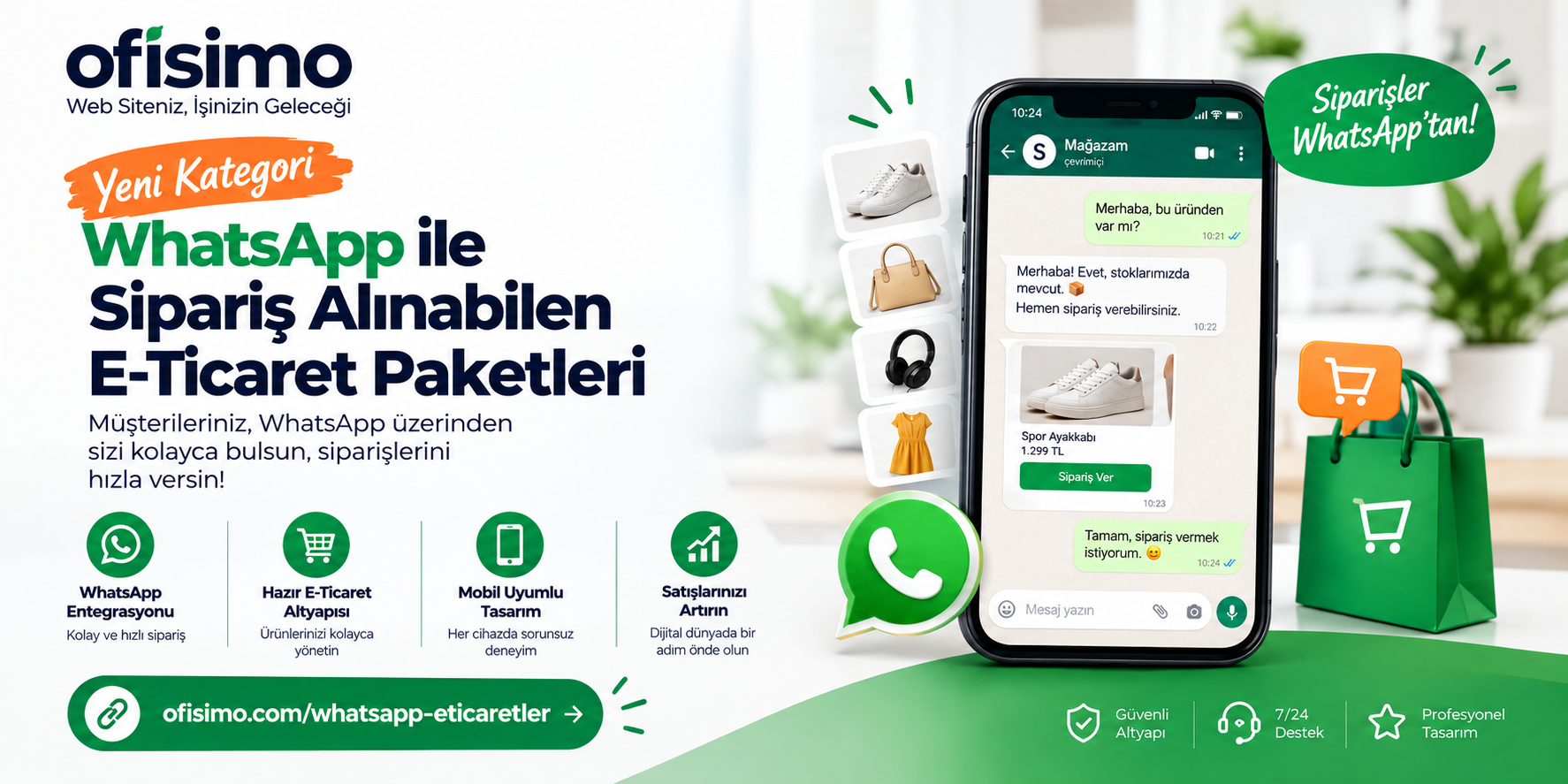 WhatsApp ile Sipariş Alabileceğiniz E-Ticaret Paketleri