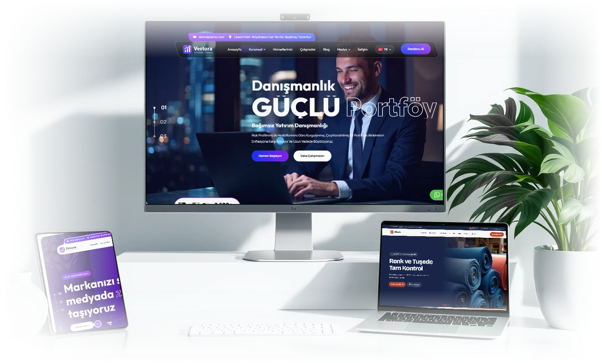 Ofisimo hazır web sitesi paketleri masaüstü, dizüstü ve tablet görünüm