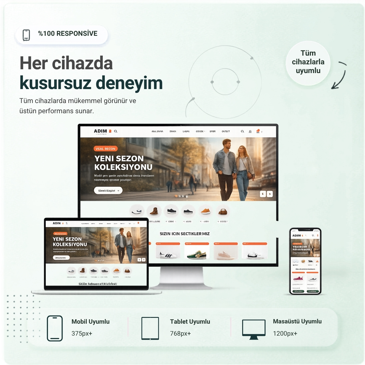 Mobil Uyumlu E-Ticaret Mockup