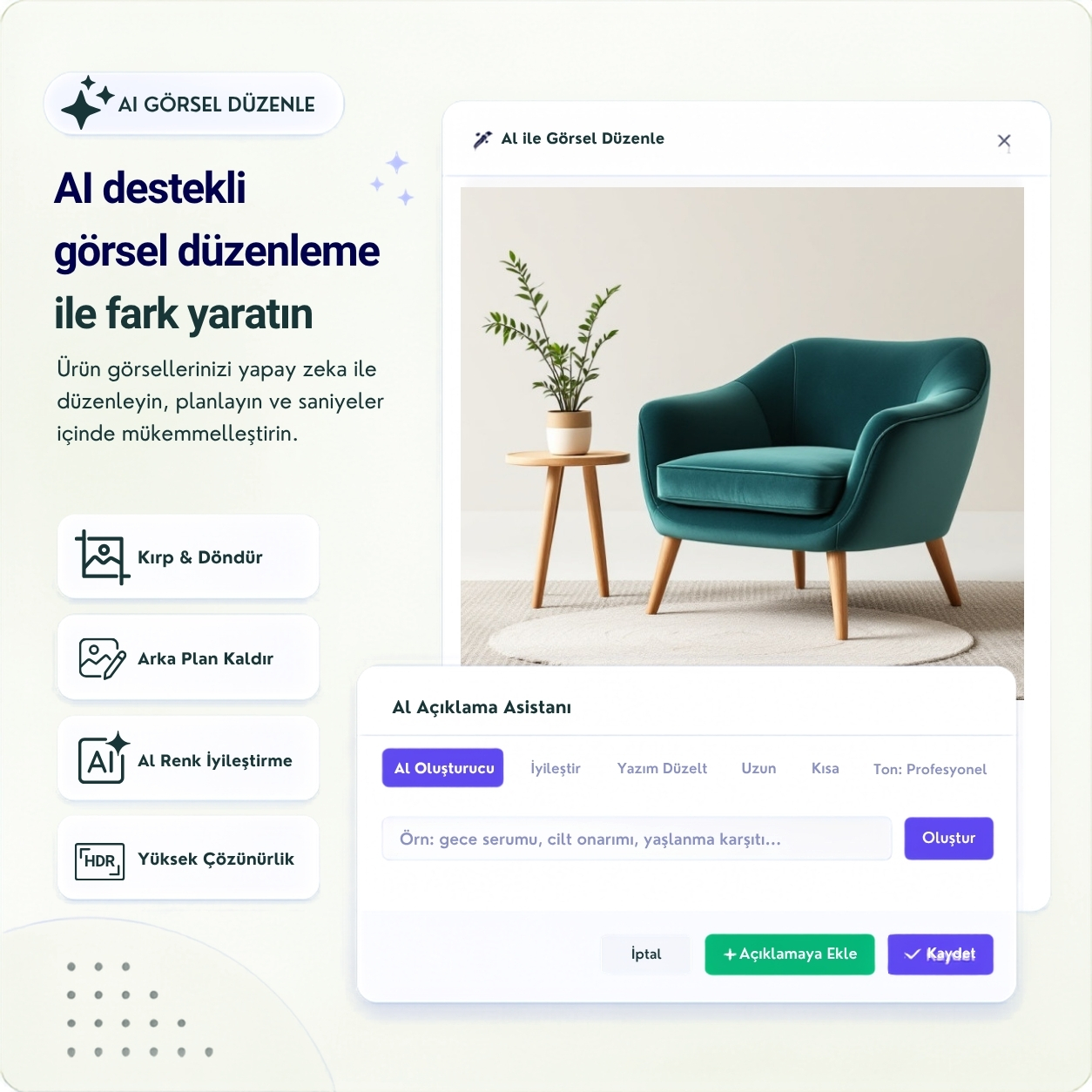 Yapay Zeka Otomasyon Paneli Mockup