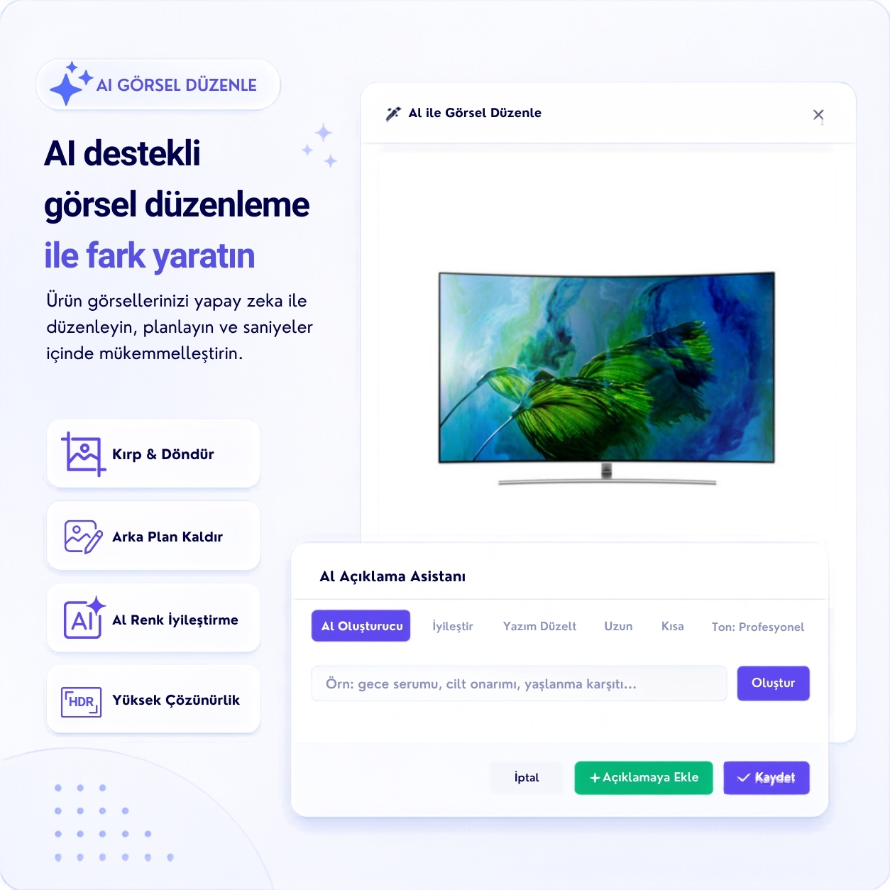 Yapay Zeka Otomasyon Paneli Mockup