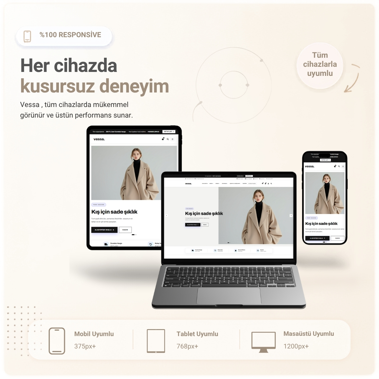 Mobil Uyumlu E-Ticaret Mockup