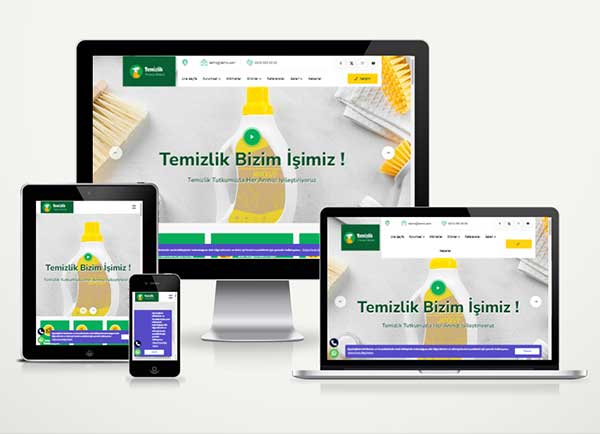 Temizlik Şirketi Web Site Paketi Vintag