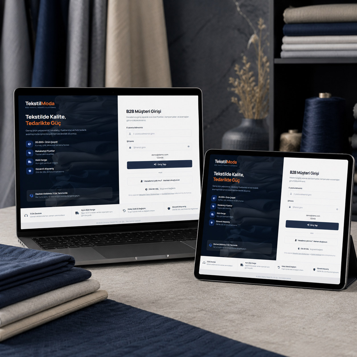 B2B E-Ticaret Tekstil Tedarik Platformu